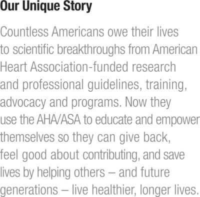 American Heart Association/ American Stroke Association branding Guidelines. brand narrative, brand building strategy, storytelling branding