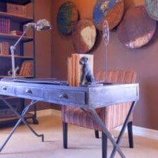 Modern home office in suburban home.